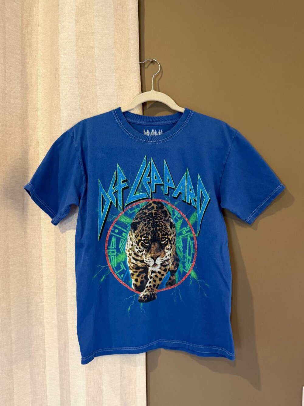 80s Retro Def Leppard Short Sleeve Cotton T-shirt, Size Medium